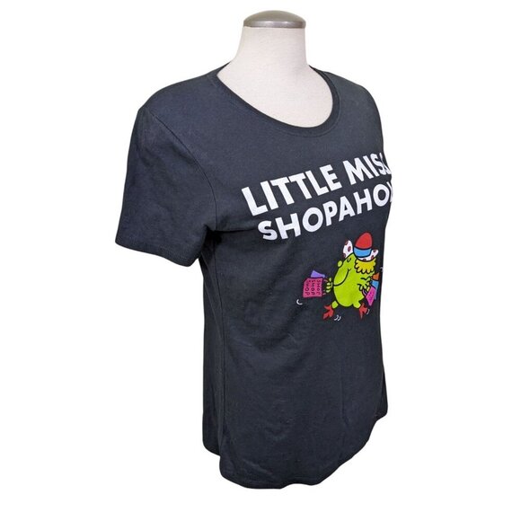 Mr Men Little Miss Memes T Shirt Womens M Black Little Miss Shopaholic Funny - Picture 3 of 6